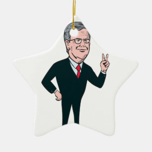 Jeb Bush Republikanischer Kandidat 2016 Cartoon Keramikornament