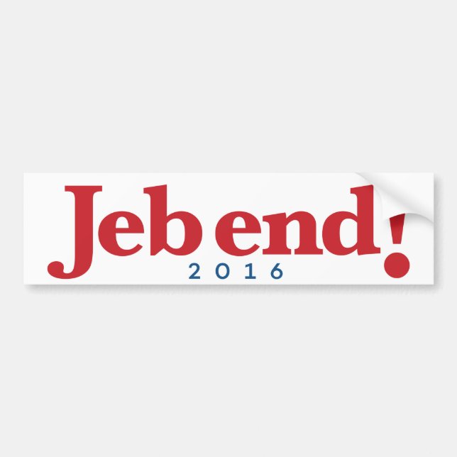 Jeb Ende! 2016 Autoaufkleber (Vorne)
