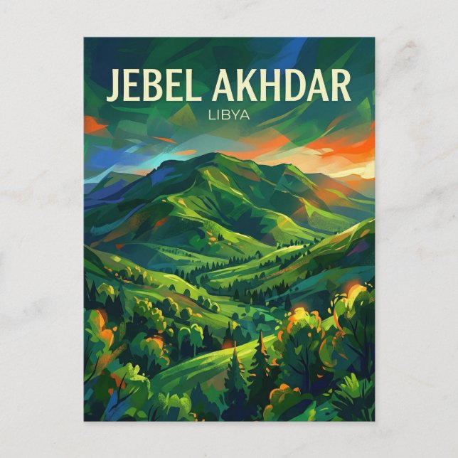 Jebel Akhdar, Grüne Berge Libyen Postkarte (Vorderseite)