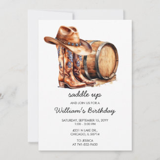 Jede Altersstufe Rustikaler Western Geburtstagspar Einladung