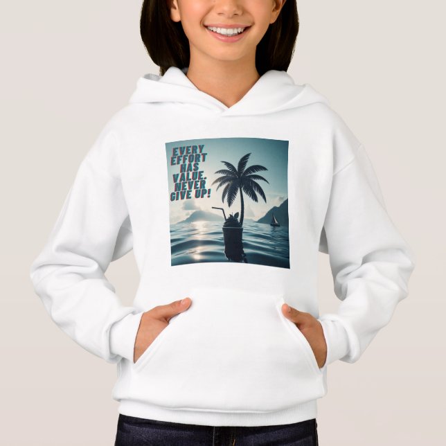 Jede Anstrengung muss nie aufgeben Hoodie (Vorderseite)