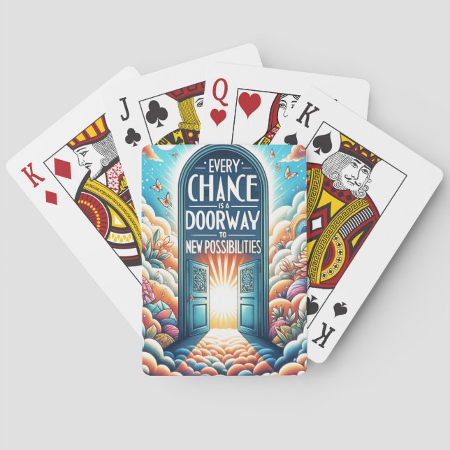 Jede Chance ist eine Tür zu Chancen Spielkarten (Rückseite)