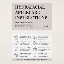 Jede Color HydraFacial Aftercare Advice Card