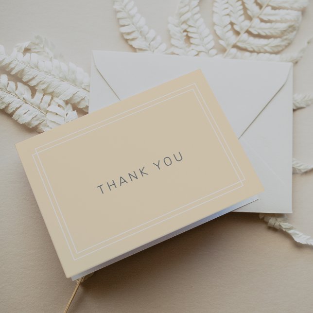 JEDE einfache neutrale Buttergelbe Hochzeit Dankeskarte (AVERY Simple Neutral Butter Yellow Wedding Thank You Card)