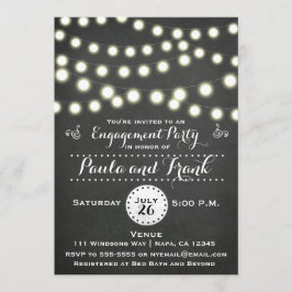 Jede Event Chalkboard String Lights-Verlobung Einladung