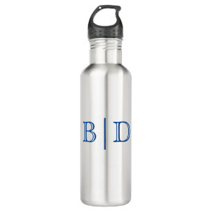 Jede Farbe - 2-Buchstaben-Monogramm-Wasserflasche Edelstahlflasche