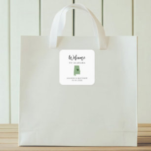 Jede Farbe Alabama Hochzeitsjacke oder -box Quadratischer Aufkleber