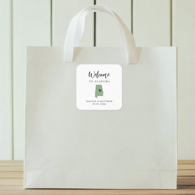 Jede Farbe Alabama Hochzeitsjacke oder -box Quadratischer Aufkleber (Von Creator hochgeladen)