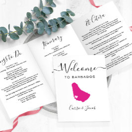 Jede Farbe Barbados Hochzeitstasche Begrüßungsreis Dreifach-gefaltete Programmkarte