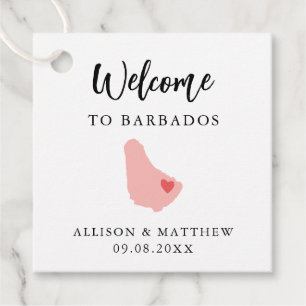 Jede Farbe Barbados Hochzeitungs-Begrüßungstasche Geschenkanhänger