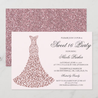 JEDE FARBE - Diamant Gown Sweet 16 Einladung