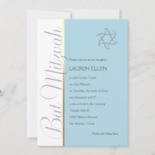 Jede Farbe Einladung Bat Mitzvah