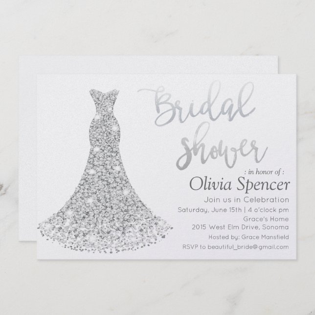 JEDE FARBE - Einladung zur Diamond Bridal Dusche (Vorne/Hinten)