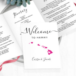 Jede Farbe Hawaii Hochzeitstag Begrüßungsreise Dreifach-gefaltete Programmkarte