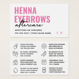 Jede Farbe Henna Brows Brows Tint Aftercare-Karte