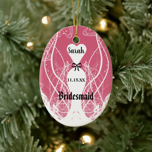 Jede Farbe Hochzeitsgown Brautjungwein Weihnachten Keramik Ornament (Baum)