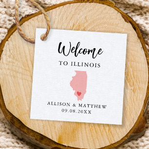 Jede Farbe Illinois Hochzeitungs-Begrüßungstasche Geschenkanhänger
