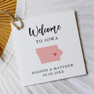 Jede Farbe Iowa Hochzeitungs-Begrüßungstasche Geschenkanhänger