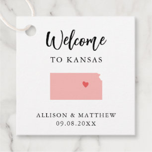 Jede Farbe Kansas Hochzeitungs-Begrüßungstasche Geschenkanhänger