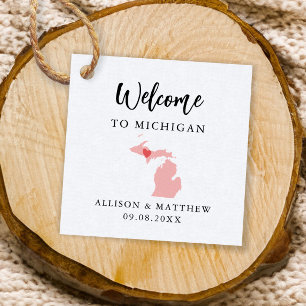 Jede Farbe Michigan Wedding Welcome Bag Geschenkanhänger