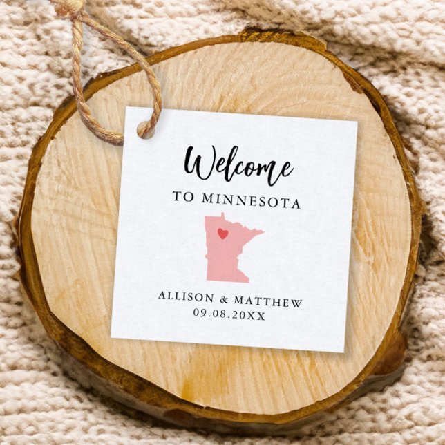 Jede Farbe Minnesota Hochzeitungs-Begrüßungstasche Geschenkanhänger (Von Creator hochgeladen)