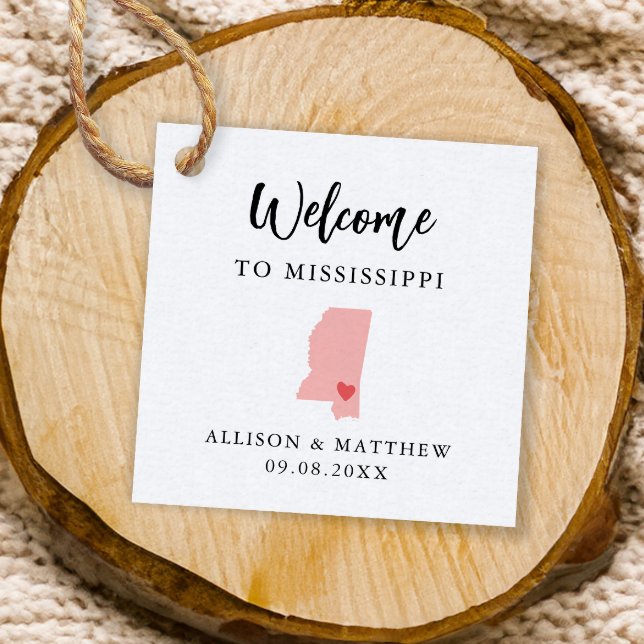 Jede Farbe Mississippi Hochzeitungs-Begrüßungstasc Geschenkanhänger (Von Creator hochgeladen)