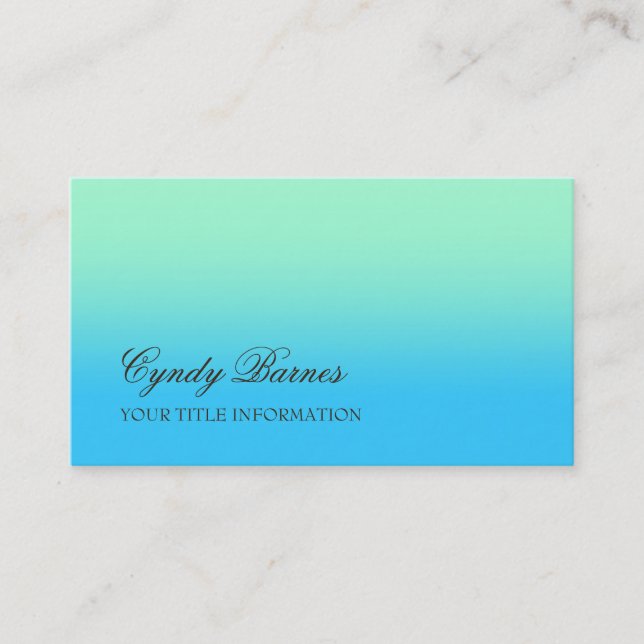 Jede Farbe mit Aqua Gradient Business Card Visitenkarte (Vorderseite)