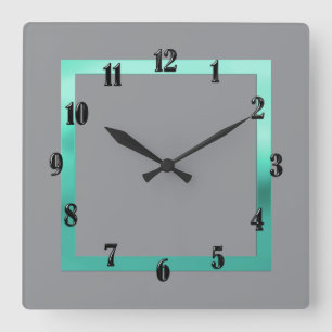 Jede Farbe mit Aquabanken Quadratische Wanduhr