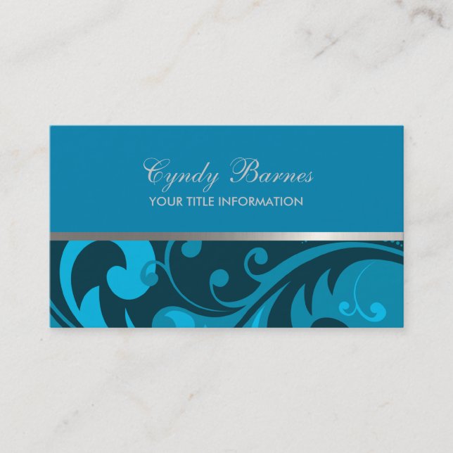 Jede Farbe mit blauer Damaskus-Visitenkarte Visitenkarte (Vorderseite)