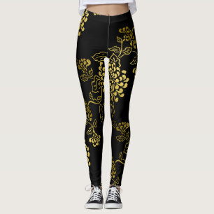 Jede Farbe mit Gold Chrysanthemum Leggings