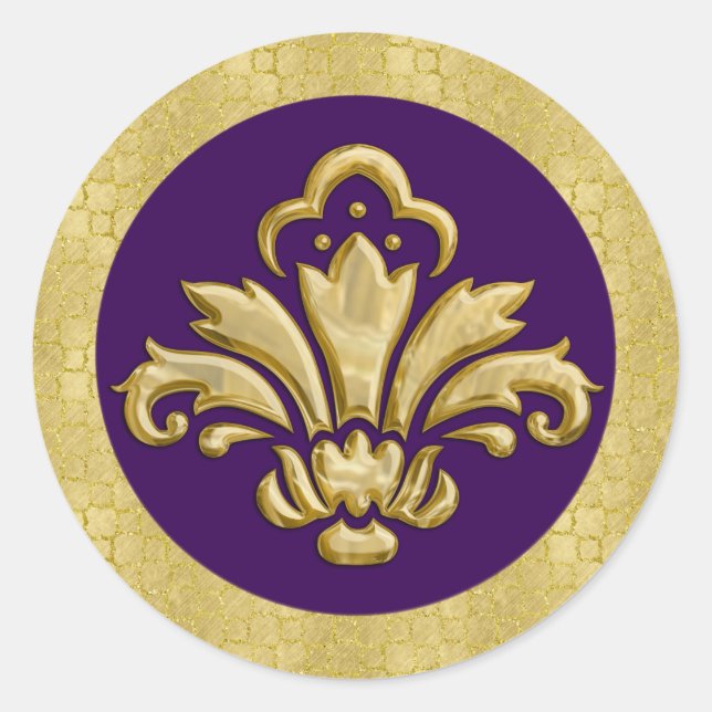 Jede Farbe mit Gold Lilie Umschlag Aufkleber (Vorderseite)