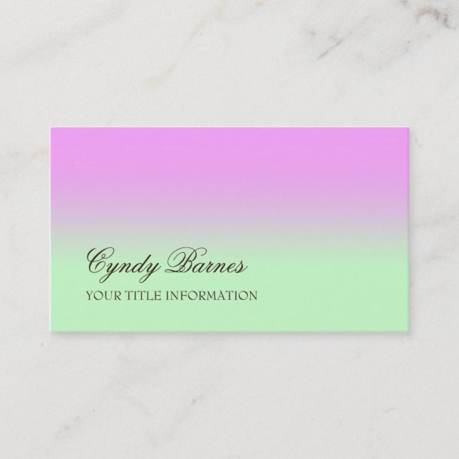 Jede Farbe mit rosa farbiger Visitenkarte (Vorderseite)