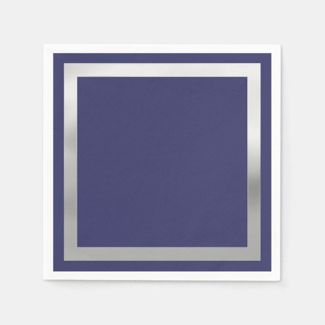 Jede Farbe mit "Silber"-Grenze Serviette (Vorderseite)