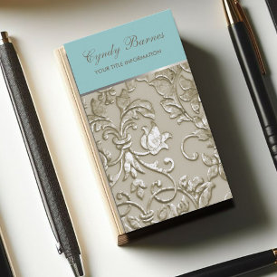 Jede Farbe mit Taube Damask Visitenkarte