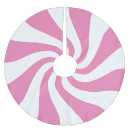 Jede Farbe mit weißem Pfefferminzspieß, wirbelndes Polyester Weihnachtsbaumdecke