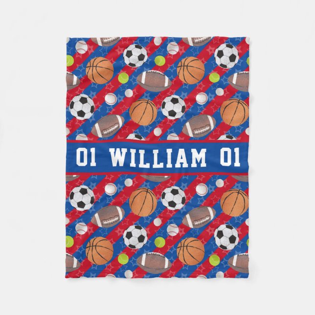 Jede Farbe - Multiball-Sport Fleecedecke (Vorderseite)