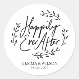 JEDE FARBE nach Personalisierter Hochzeit Runder Aufkleber