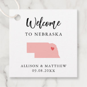 Jede Farbe Nebraska Hochzeitungs-Begrüßungstasche Geschenkanhänger