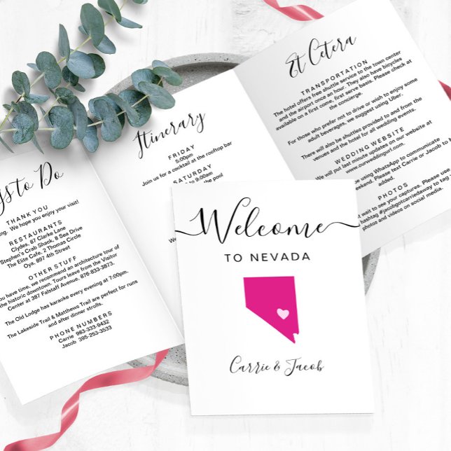 Jede Farbe Nevada Karte Hochzeitstag Begrüßungsrei (Nevada Wedding Welcome Letter)