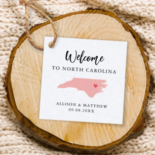 Jede Farbe North Carolina Hochzeitungs-Begrüßungst Geschenkanhänger