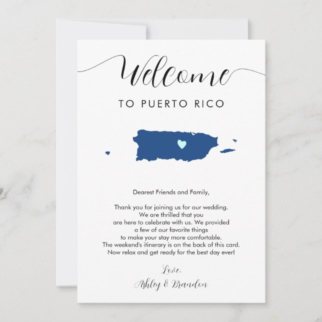 Jede Farbe Puerto Rico Hochzeit Willkommensreise (Vorderseite)