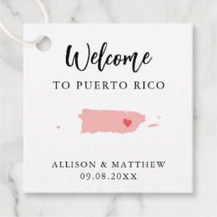 Jede Farbe Puerto Rico Wedding Willkommenstasche Geschenkanhänger