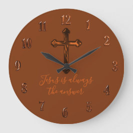 Jede Farbe Rost Kreuz Jesus ist immer die Antwort Große Wanduhr