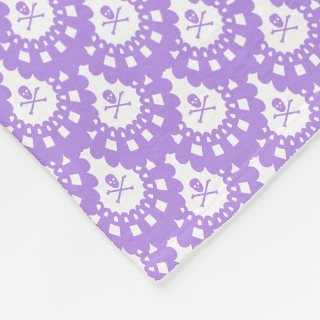 JEDE FARBE! Schädel und Querknochen breiten weißen Fleecedecke (Ecke)