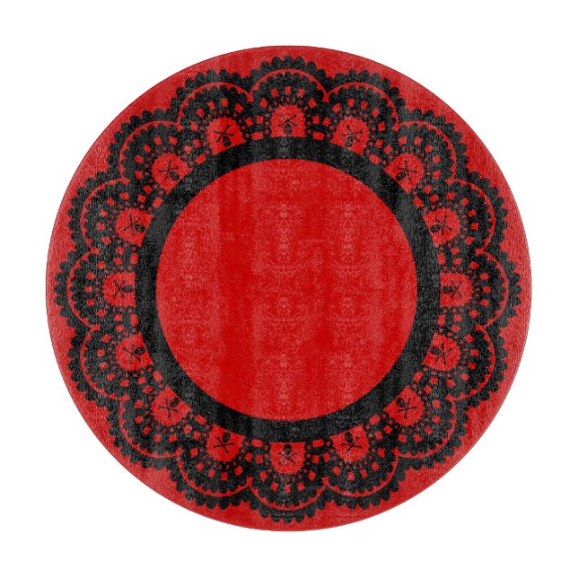 JEDE FARBE! Skull Lace Cutting Board Schneidebrett (Vorderseite)