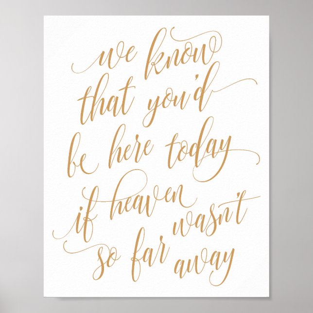 JEDE FARBE! Wedding Memory Sign - Luxe Calligraphy Poster (Vorne)