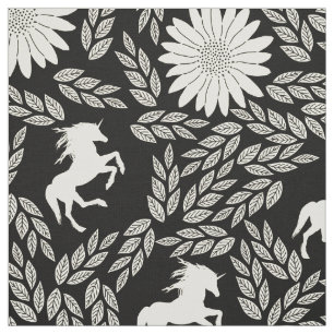 Jede Farbe wird als Schwarzes Elfenbein Unicorn Bl Stoff