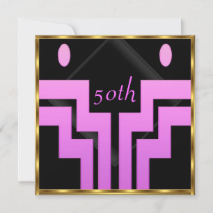 Jede Geburtstagsparty Pink Black Einladung