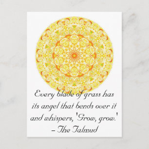 Jede Grashalde hat ihren Engel, der sich biegt.... Postkarte