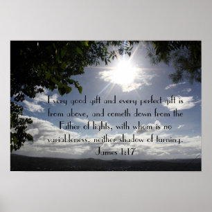 Jede gute Geschenkbibel Vers James 1:17 Poster